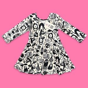 Girl Boutique Black and White Halloween Dress